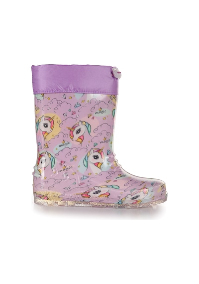Kiko Kids Unicorn Su Geçirmez Kız Çocuk Yağmur Çizmesi Lila - Turkuaz Lila - Turkuaz