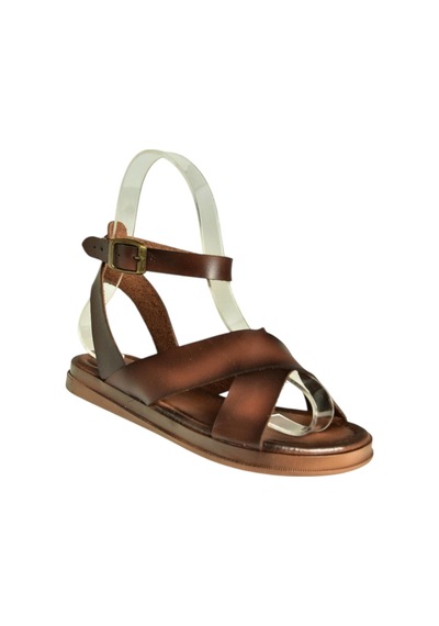 Fox Shoes U390904203 Kahverengi Hakiki Deri Kadın Sandalet Kahverengi-hakiki Deri