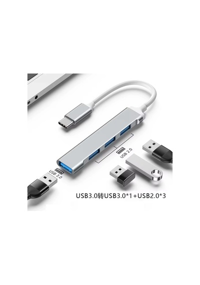 Yüksek Hızlı 4 Portlu Usb Hub Type-c Dönüştürücü Adaptör