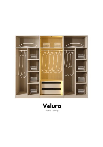Aura 6 Kapaklı Gardırop Kırık Beyaz