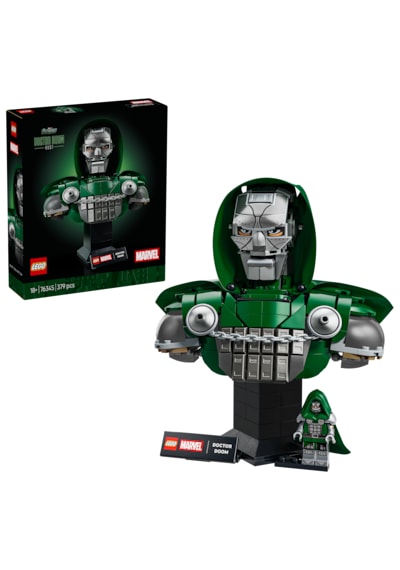 LEGO® ǀ Marvel Doktor Doom Büstü 76345 - Yetişkinler için Minifigür İçeren Dekoratif Model Yapım Seti (379 Parça)