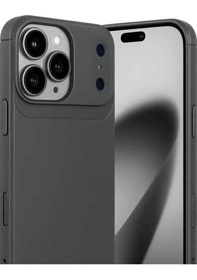 Durukar Apple, Uyumlu iPhone 17 Pro Auto Focus Karbon Kapak - Gri