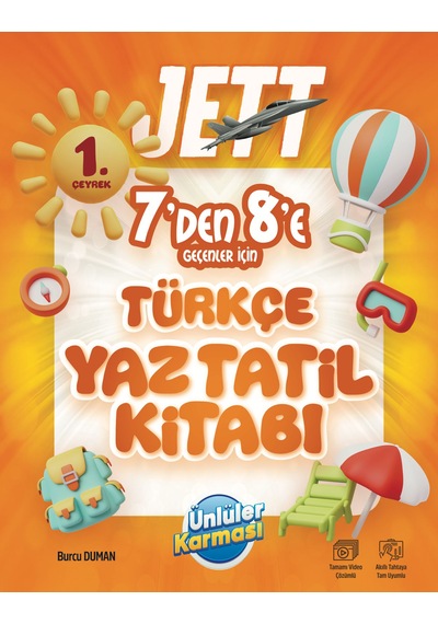 Jett 7'den 8' E Geçenler İçin Türkçe Yaz Tatil Kitabı