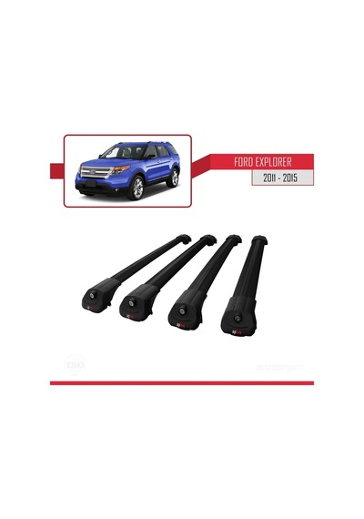 Ford Explorer 2011-2015 Arası İle Uyumlu Ace-1 Ara Atkı Tavan Barı Siyah 4 Adet Bar