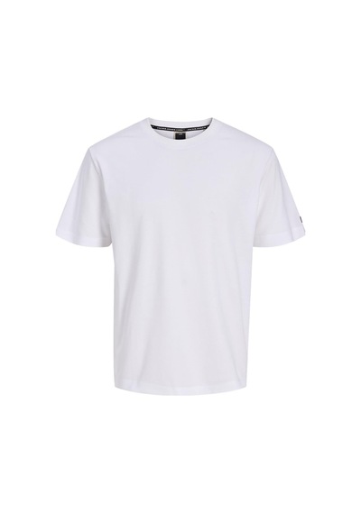 Jack & Jones Core Erkek Tişört Logo Detaylı Kısa Kollu Bisiklet Yaka Beyaz