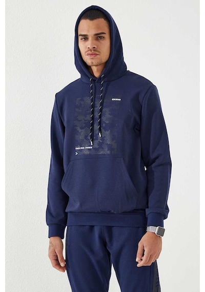 Tommy Life İndigo Kamuflaj Desen Baskılı Standart Kalıp Kapüşonlu Erkek Sweatshirt - 87884 Indıgo Tommy Life İndigo Kamuflaj Desen Baskılı Standart Kalıp Kapüşonlu Erkek Sweatshirt - 87884 Indıgo