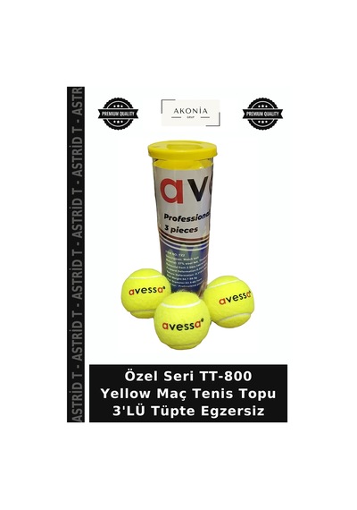 Özel Seri Tt-800 Yellow Maç Tenis Topu 3'lü Tüpte Egzersiz