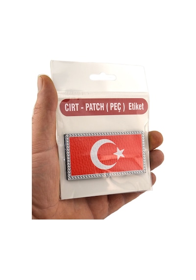 Türkiye Bayrak Dikdörtgen - Cırt - Patch - Peç - Arma - 8.5 X 4.5 Cm Kırmızı