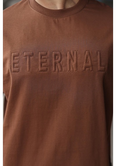 Kahverengi Erkek Şort T-shirt Takım E7347