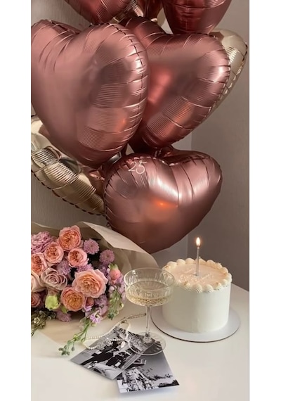 Kalp Folyo Balon Karamel 18 Inc Tüm Yaşlar