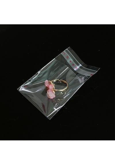 8x8+4 Cm. 8x12 50 Adet Şeffaf Bantlı Yapışkanlı Opp Poşet