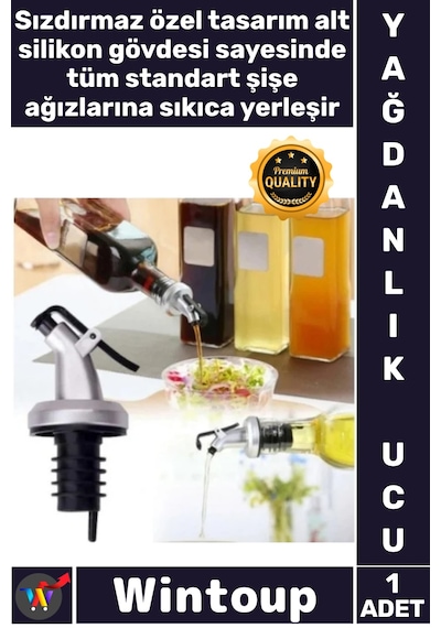 Tıpa Silikon Damlatmaz Mutfak Sos Yağ Sirke Dökücü Sızdırmaz Kapaklı Şişe Tıpası Yağdanlık Ucu