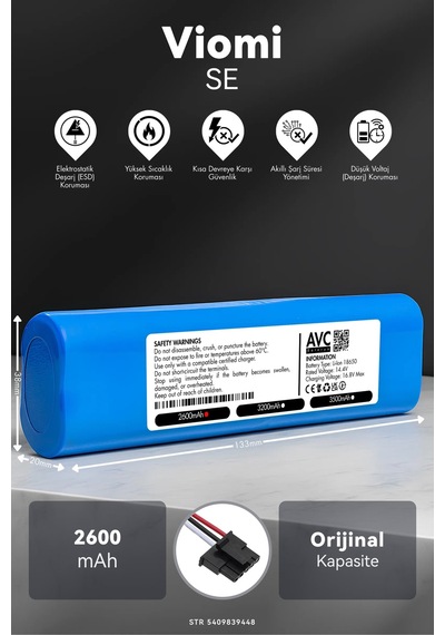 Viomi Se 2600mah Robot Süpürge Bataryası D.k