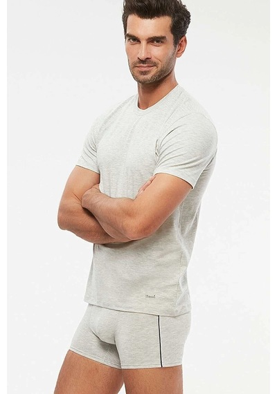 Kom Erkek, Gri, James 2'li T-shirt Atlet