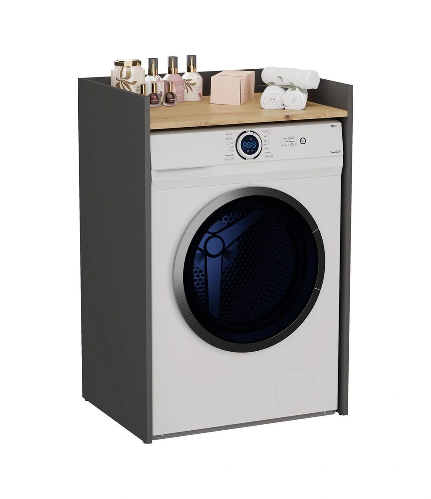 Ulya Banyo Dolabı-çok Amaçlı-çamaşır Makinesi Dolabı-alt Dolap Antrasit
