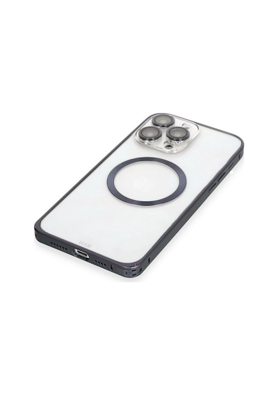 Joko - 128 - İphone 15 Pro Max Kılıf Metal Bumper Magneticsafe Kapak - Edntrend - - Lacivert