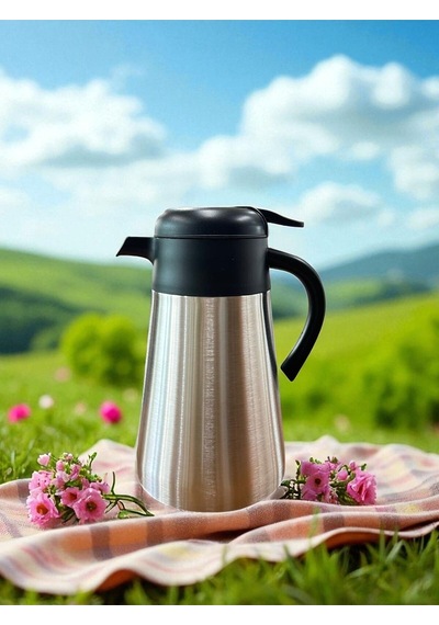 1,5 Litre İçi Dışı Çelik Termos Yeni Model Siyah