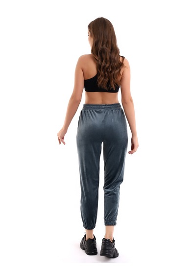Winmoda34 Kadife Eşofman Jogger Petrol-yeşili