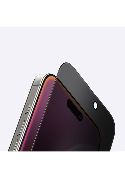 Apple Uyumlu   iPhone 16 Amazingthing Radix Privacy Hayalet Cam Ekran Koruyucu Siyah