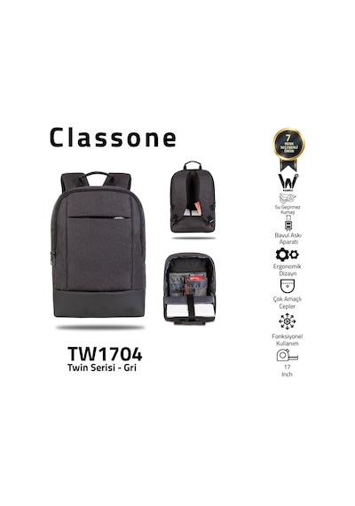 Classone BP-TW1704 TwinColor 17" Laptop Notebook Sırt Çantası