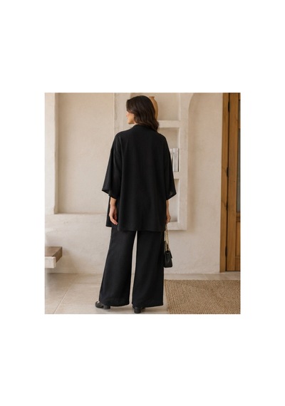 Unika Boutique Kadın Kimono Salaş 2 Li Takım Siyah