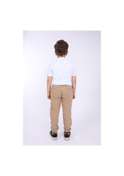 Blayn Jeans Çocuk Beli Lastikli Kışlık Erkek Ve Kız Unisex Pantolon Krem