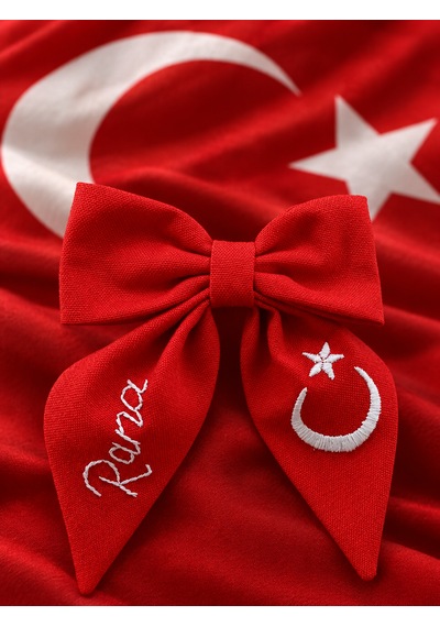 Puncho Nakışlı Fiyonk Toka Kırmızı