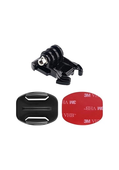 Gplus Bs02yh 3 Parça Flat Zemin Düz Yüzey Hızlı Tak Aksiyon Kamera 3m Yapışkanlı Motor Kask Bağlantı Seti Siyah