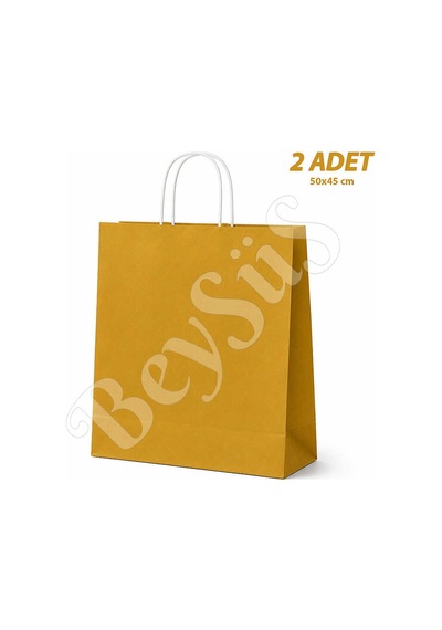 50x45 Cm Hediyelik Kağıt Çanta Gold 2 Adet Tüm Yaşlar
