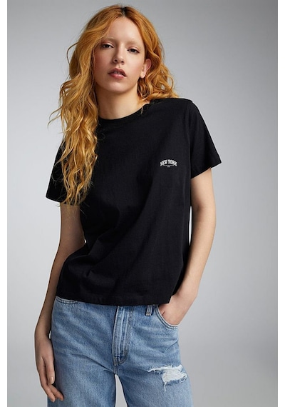 Kadın Bisiklet Yaka New York Tshirt Spr25tsk21 Black Siyah Kadın Bisiklet Yaka New York Tshirt Spr25tsk21 Black Siyah