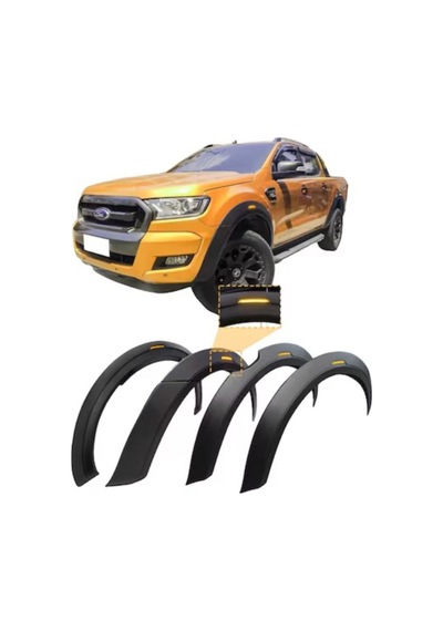 Ford Ranger T7 T8 Sli M Sensörlü Çamurluk Dodi K Kaplama Kabartma Seti 6 Parça Reflektörlü