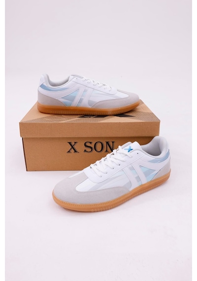Dijital Baskı Unisex Beyaz-mavi Sneaker Ayakkabı Beyaz-mavi
