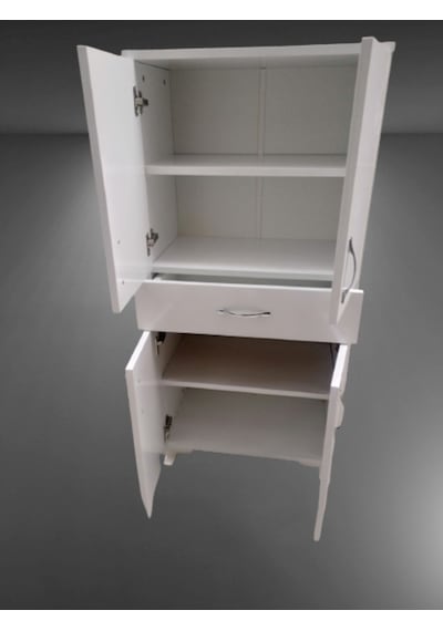 Çok Amaçlı Eko Dolap 130 Cm Beyaz Bir Çekmece Dört Kapak El Yapım