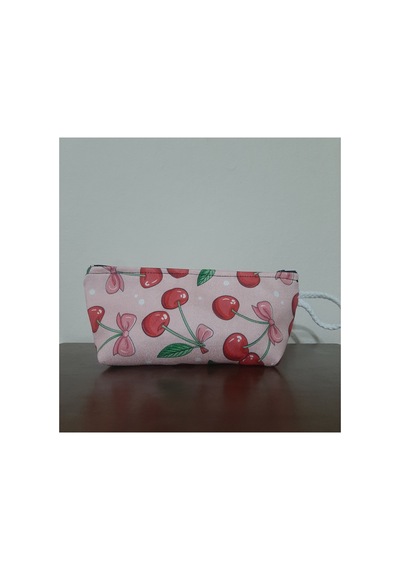 Owl Bag Kiraz Cherry Desenli Kalemlik - Makyaj Çantası Diğer