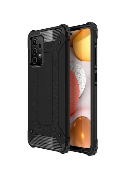 Ekılıf - Samsung Galaxy A72 Uyumlu - Kılıf Çift Katman Zırh Tank Crash Military Kapak - Siyah