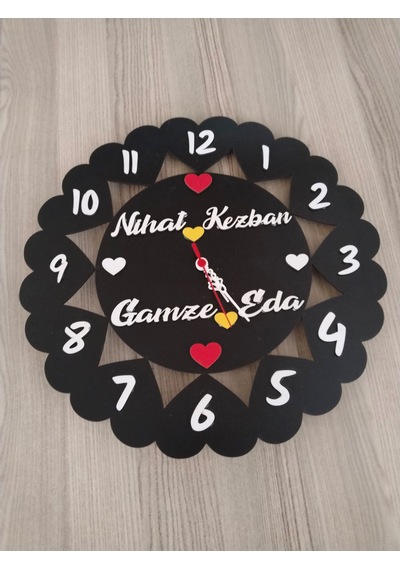 Salon-oda-iş Yeri Kaliteli Duvar Saati 3mm Mdf Siyah-beyaz Çok Şı Renkli