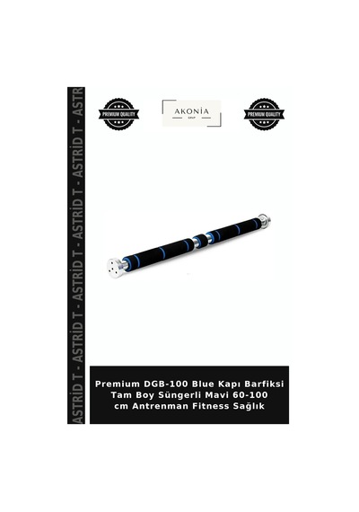 Premium Dgb-100 Blue Kapı Barfiksi Tam Boy Süngerli Mavi 60-100 Cm Antrenman Fitness Sağlık