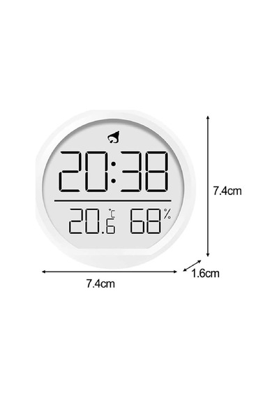Dijital Lcd Yuvarlak Duvar Masa Saati Mıknatıslı Buzdolabı Saati, Alarm + Sıcaklık & Nem Gö Standart