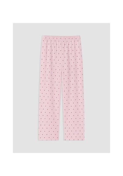 Lcw Dream Ekru Kiraz Desenli Kadın Pijama Takım