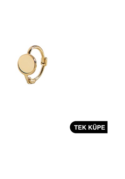 Goldkupe 14 Ayar Modern Tek Minik Yuvarlak Halka Altın Küpe 0,50 Gr-6311