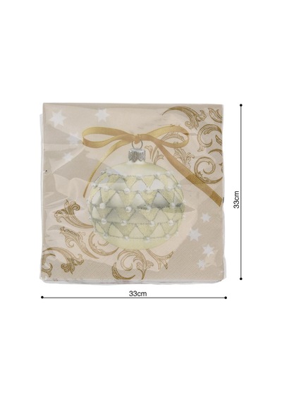 Yılbaşı Gold Temalı Kağıt Peçete Sarı 33 x 33 CM 20 Adet
