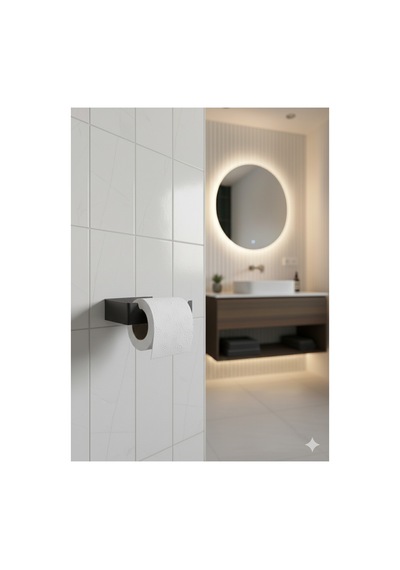 Buççin Online Mağaza Modern Mat Siyah Metal Tuvalet Kağıdı Tutacağı Yapışkanlı Iı Minimal Duvara Monte Kağıtlık Met Çok Renkli