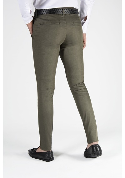 Terapi Men Erkek Haki Slim Fit Düz Model İtalyan Kesim Keten Pantolon Haki