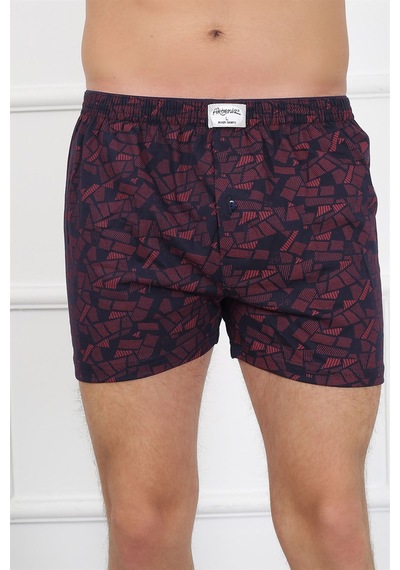 İbrahim Burak Etiler Collection Moda Çizgi Erkek Penye Boxer 40091 Bordo - Lacivert