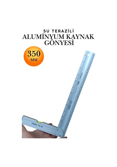 Alüminyum L Gönye Su Terazili Cetvel Kaynak Kaynakçı Marangoz Gönyesi 350 Mm Profesyonel 90 Derece Dik Açı Ölçer Cetveli İnşaat Ustası Metal Demir İşleme Cetvelleri El Aletleri Ölçü Aleti Takımı 35cm