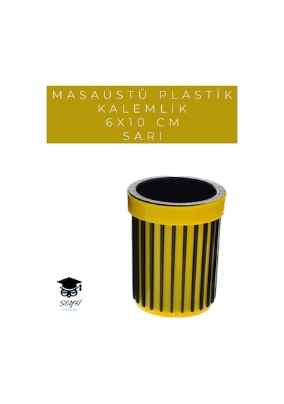 Masaüstü Plastik Kalemlik 6x10 Cm Renkli Sarı