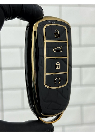 Gma Keys Lüx Chery Tiggo 8 Pro Omoda 5 Tiggo 7 Avantgarde Nano Anahtar Kılıfı Siyah Gold Renk 1.ci Kalite