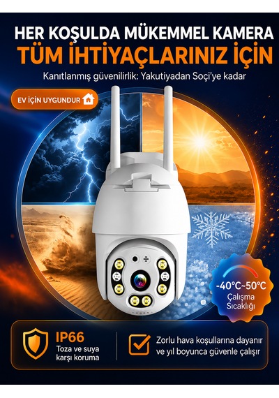 Dobest 2k Wifi Ptz Güvenlik Kamerası Kablosuz Dış Mekan 355 Dönüş 30 Metre Gece Görüşü Uzaktan Telefon Kontrollü Kamera