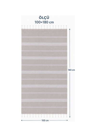Sultan Peştemal Havlu 100 Pamuklu Deniz Plaj Banyo Peştemali 100x180 Cm Bej