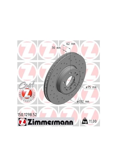 Zımmermann Fren Dıskı On Bmw E83 E53 Delıklı Zımmermann 150.1298.52 34116794304